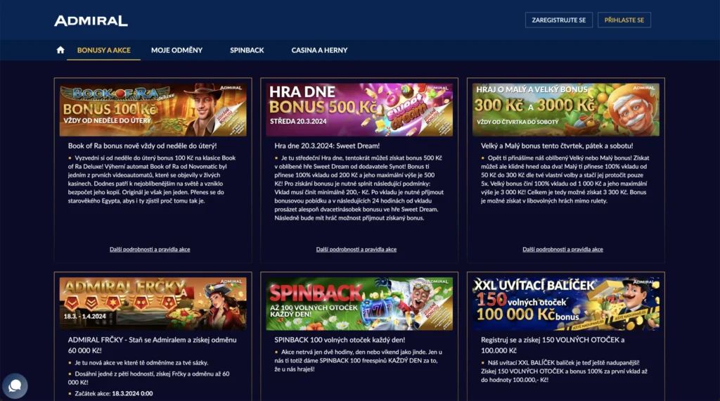 Admiral casino bonus