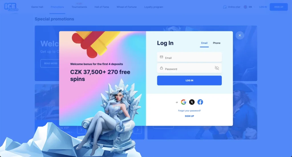 Ice Casino přihlášení