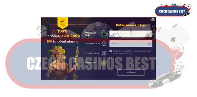 proces přihlášení kasina bizzo